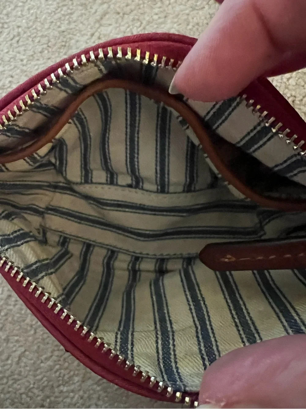 Dooney & Bourke Wayfarer Burgundy Red Nylon Women's Cosmetic Pouch